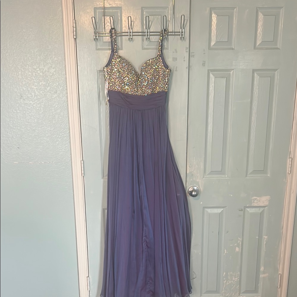 Dose of Colors Gold Sequin Prom Gown